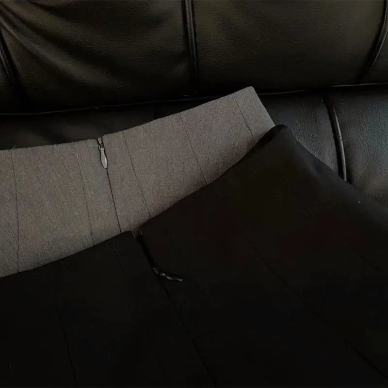 Mooyufon Ruffles Black Mini Skirt Women Korean Patchwork Pleated